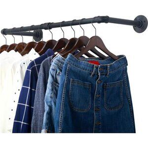 Clothing Rack Wall Mount, 32" Industrial Pipe Clothes Rack for Hanging Clothes